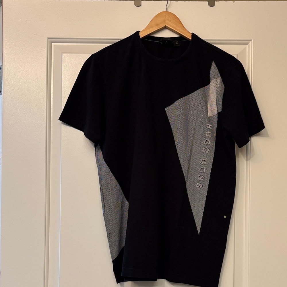 Hugo Boss Black and Gray Graphic Tee